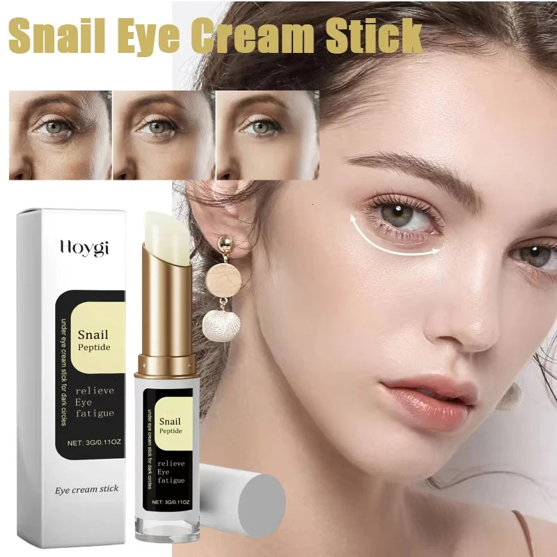 Snail Mucin Eye Cream Stick W-Rinkle Removing Lightening Dark Circle Remove Eye Bag Anti-Puffiness Firming Fade Fine Lines