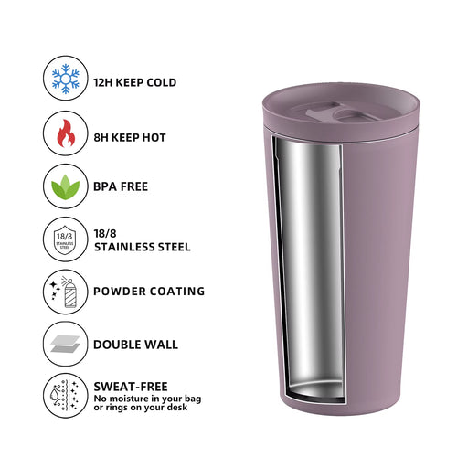 Customized Logo 17Oz Tumbler Travel Double Wall Stainless Steel Coffee Cups 17Oz Tumbler with Lids and Straw
