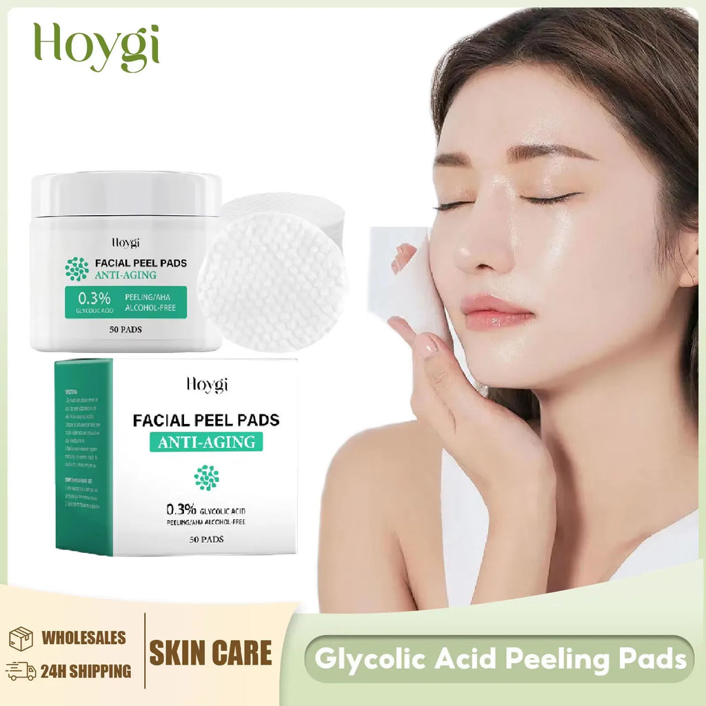 Glycolic Acid Cotton Pads Shrink Pores Blackhead Removal Oil Control Acne Treatment Exfoliating Moisturizing Facial Skin Care
