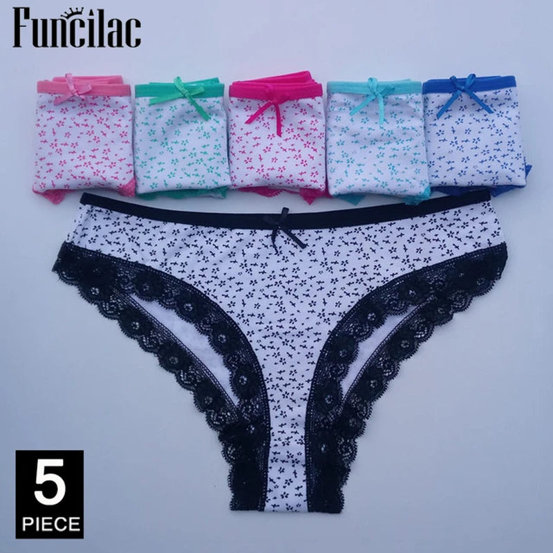 Women'S Cotton Panties Girl Briefs Ms. Cotton Underwear Bikini Underwear Sexy Ladies Briefs Free Shipping 5 Pcs/Set
