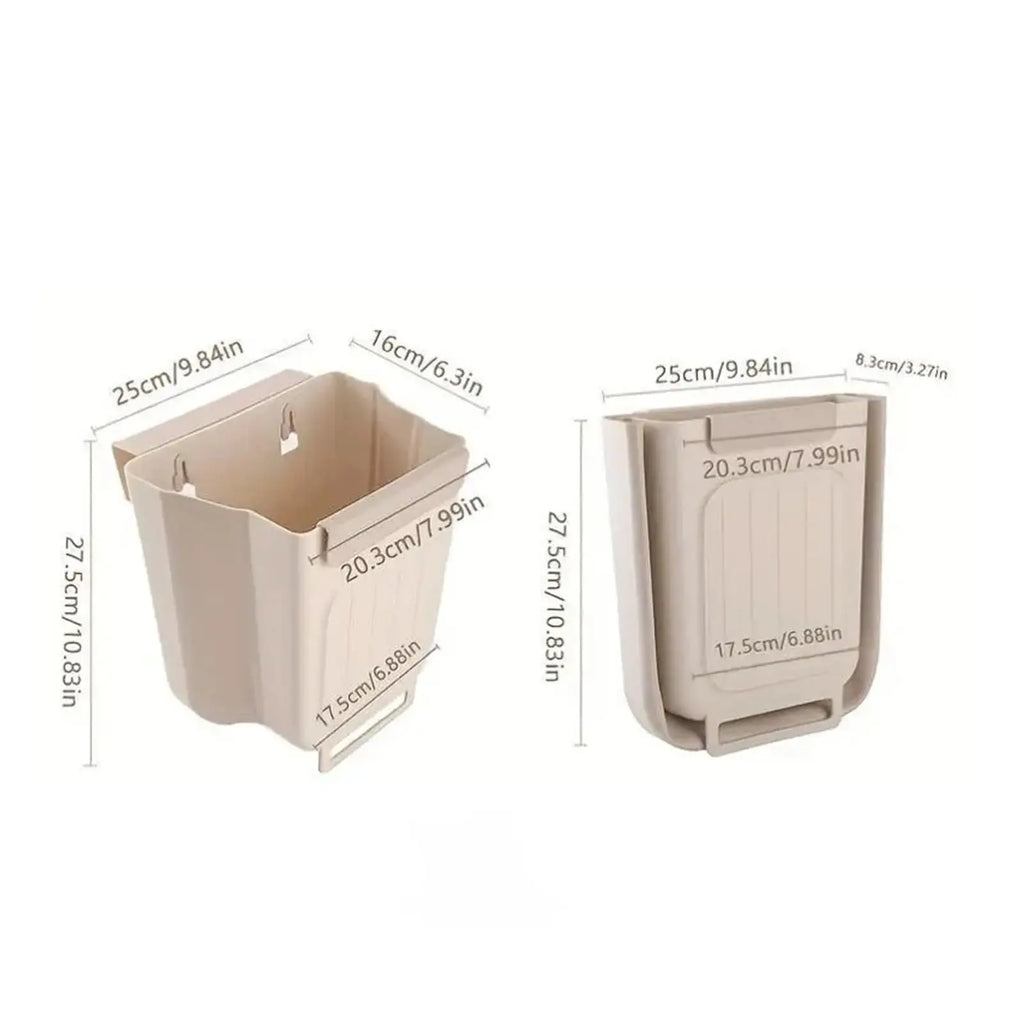 Collapsible Hanging Kitchen Trash Can Foldable Trash Can Cabinet Hanging Garbage Small and Convenient Countertop Rubbish Bin Kitchen Bathroom Accessories Home(11L )