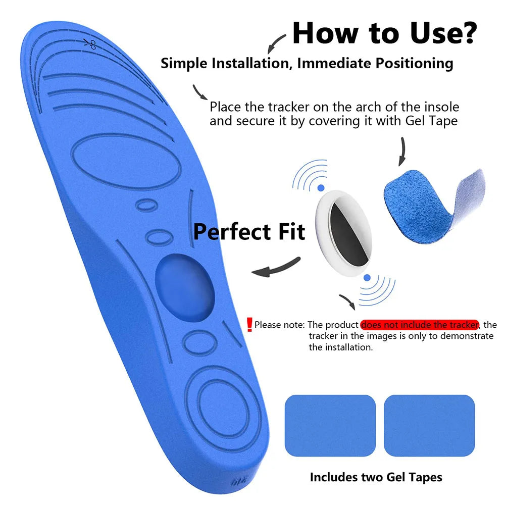 Insoles for Airtag Hidden Holder, GPS Tracker Device Case for Children Adults Elderly, Comfortable Inserts for Shoes