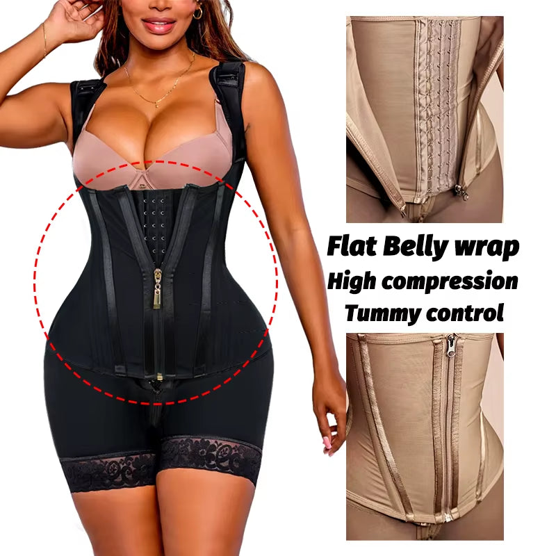 Firm Compression after Surgery Post Op Liposuction Body Shapewear Boned Waist Trainer Band Colombianas Girdle Fajas Shaper