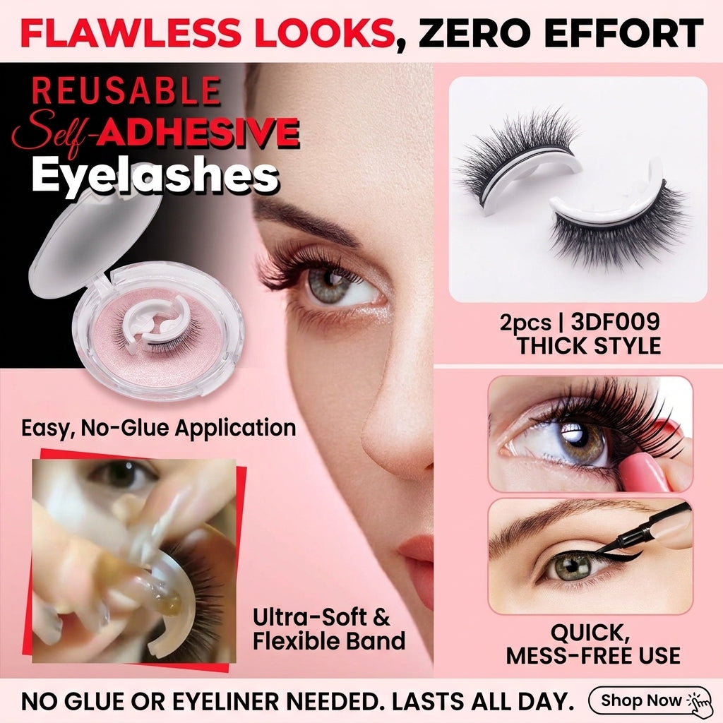 3D Mink False Eyelashes – Reusable, Natural & Glue-Free