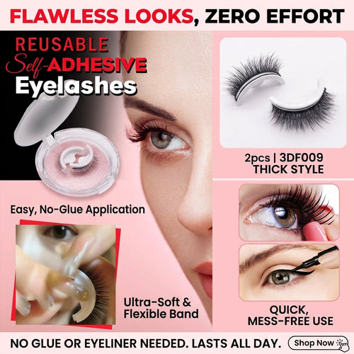 3D Mink False Eyelashes – Reusable, Natural & Glue-Free