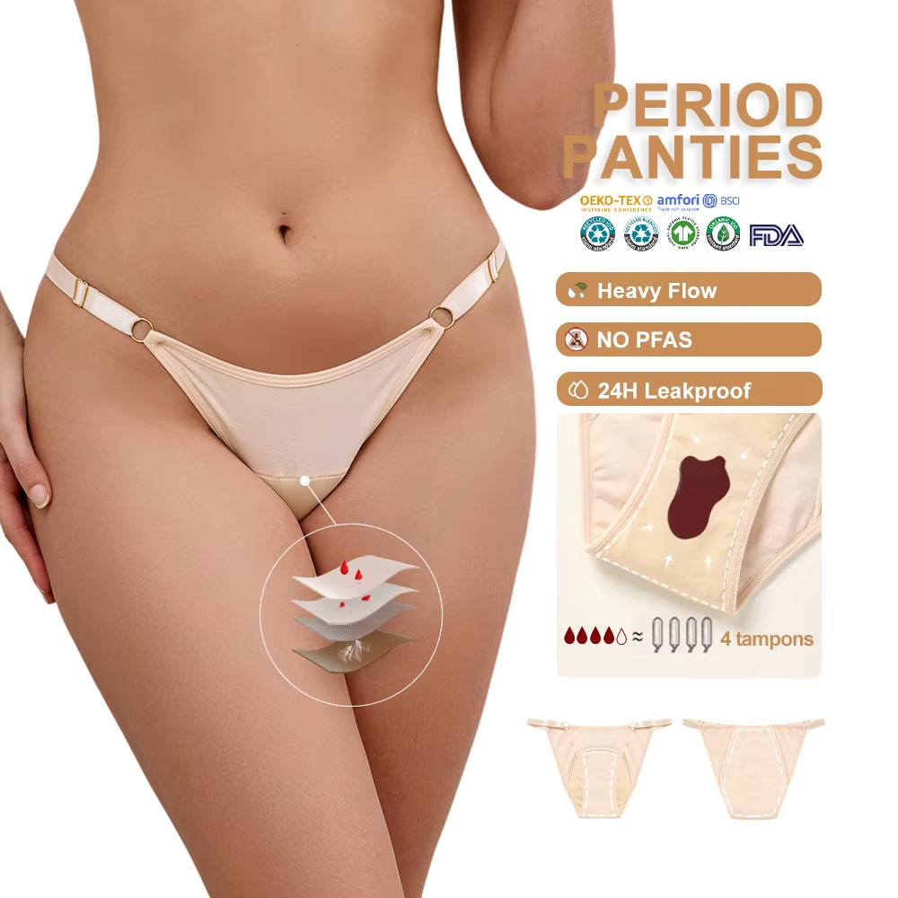 OEM Teenager Period Underwear Menstruales Absorbent Very High Culotte Menstruelle Women Period Underwear Bamboo 4 Layer Cotto