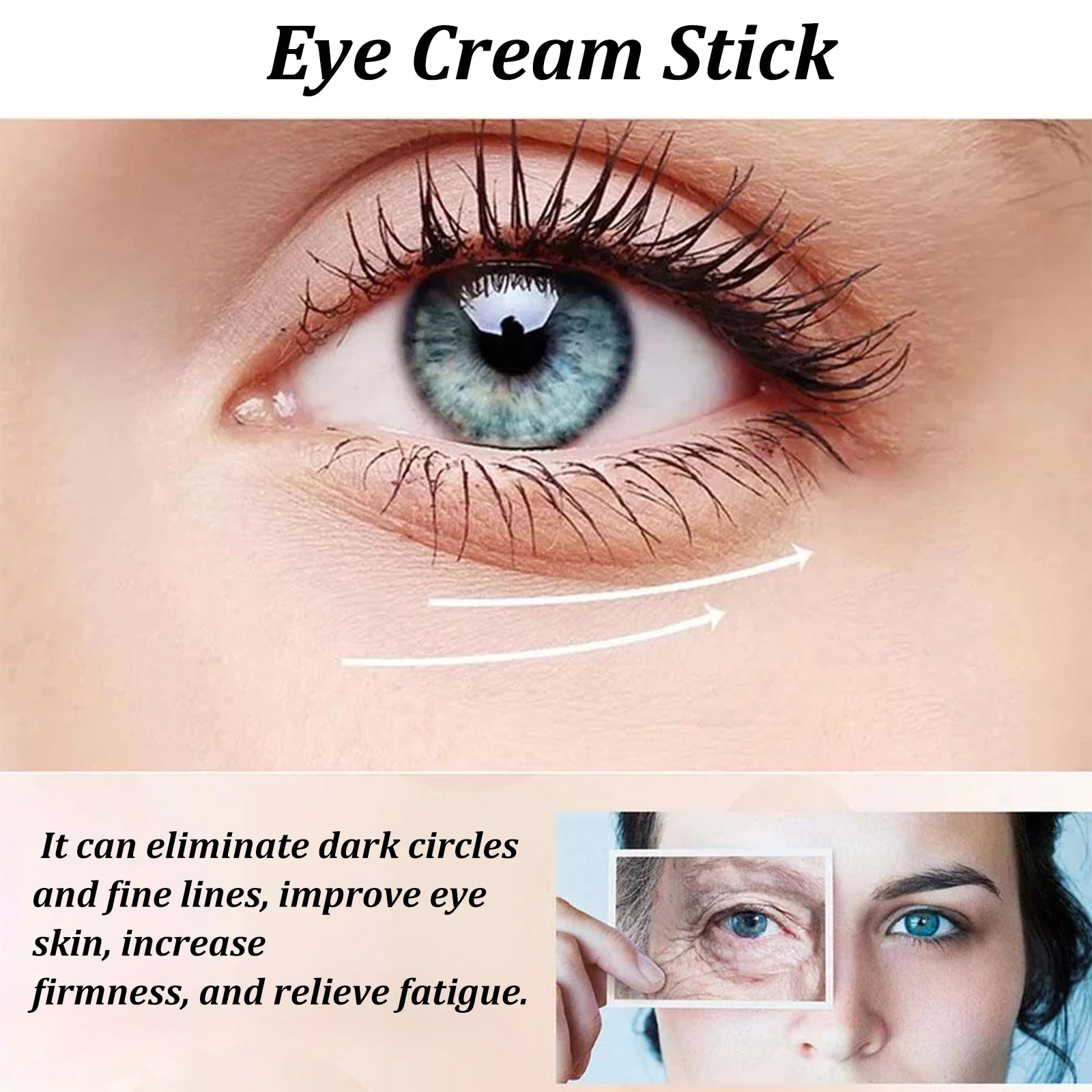 Snail Mucin Eye Cream Stick W-Rinkle Removing Lightening Dark Circle Remove Eye Bag Anti-Puffiness Firming Fade Fine Lines