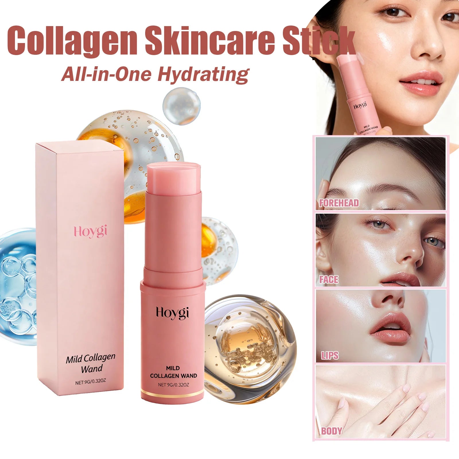 Collagen Skincare Stick Firming Anti-Aging PDRN Collagen Wrinkle Stick Tighten All-In-One Hydrating Lip Balm Eye Cream Neck Crea