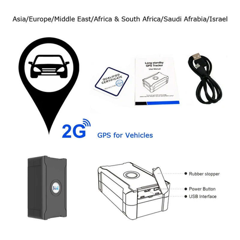 No SIM Chip GPS Locator 2G 4G Tourist Tracking Service | Optional Location for Vehicle Charge Tracker No Need Location Default
