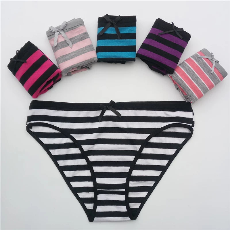 Women'S Cotton Panties Girl Briefs Ms. Cotton Underwear Bikini Underwear Sexy Ladies Briefs Free Shipping 5 Pcs/Set