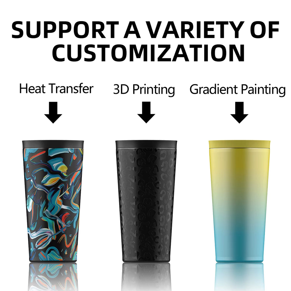 Customized Logo 17Oz Tumbler Travel Double Wall Stainless Steel Coffee Cups 17Oz Tumbler with Lids and Straw